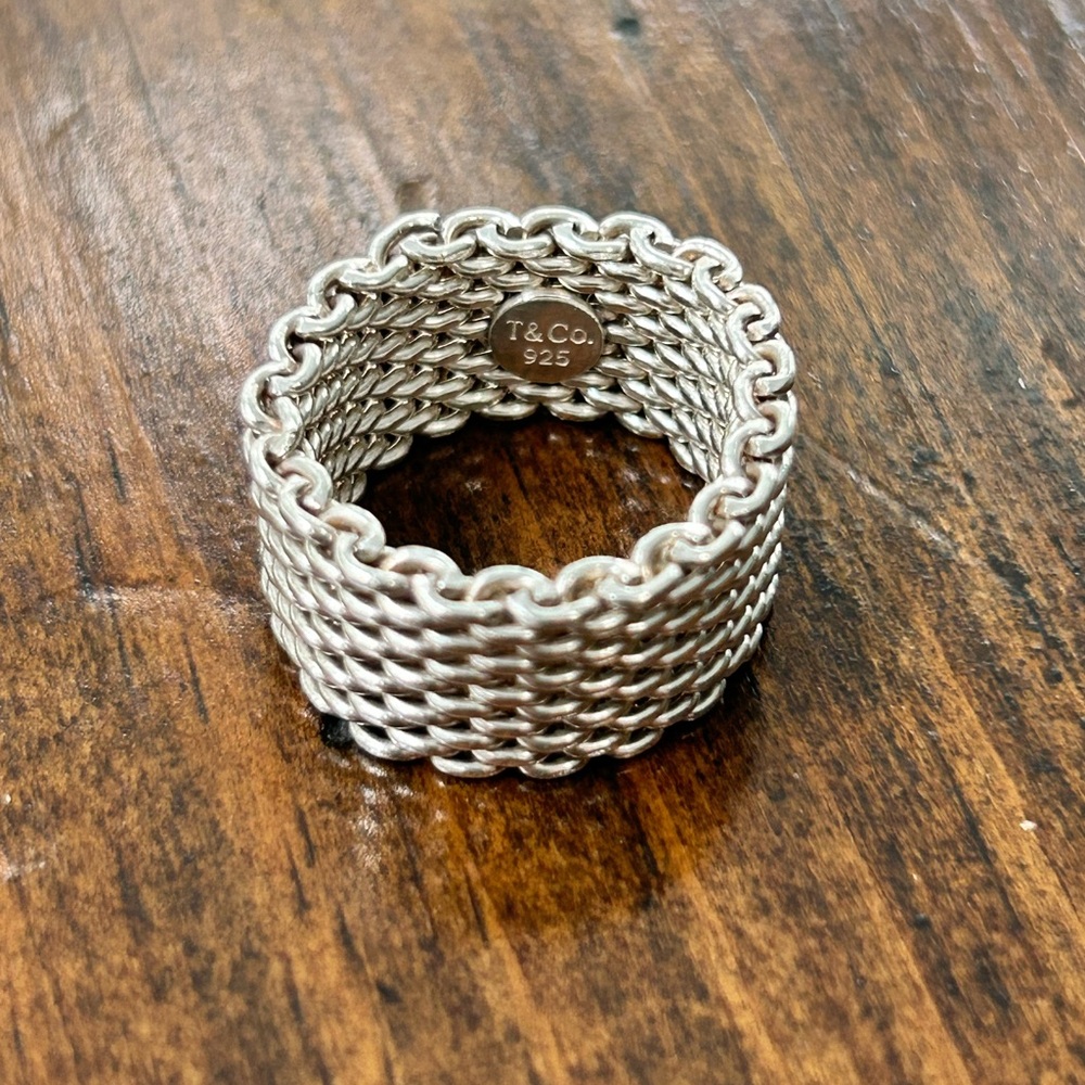 Vintage Tiffany & Co. Sterling Silver Somerset Mesh Ring